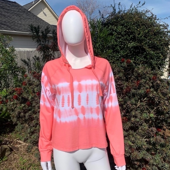 NWT NANETTE Lepore Crop Tie-Dye Pink Hoodie Jacket/Sweatshirt - Picture 4 of 14